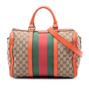 Pre-Loved Gucci Medium GG Canvas Web Joy Boston Bag